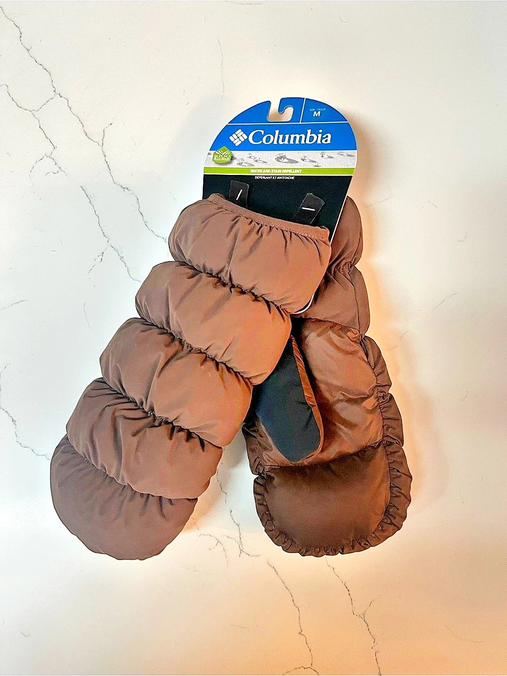 Columbia Armaz Puffin Mitten Puffer Mittens Brown Medium NWT